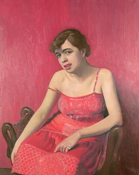 Mujer rumana con vestido rojo, 1925